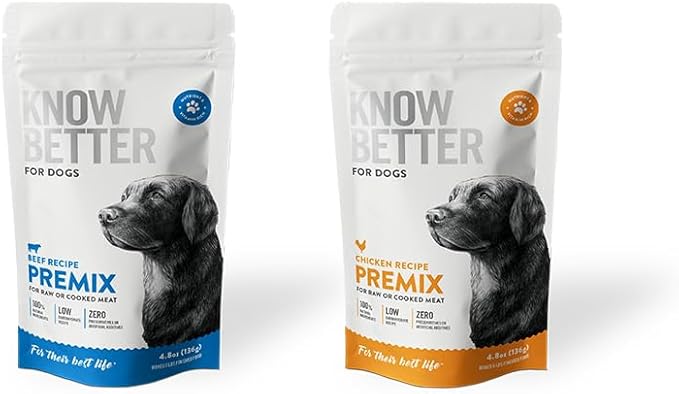 Know Better for Dogs Raw Mix Dog Food - Holistic Vet Approved Supplements for Dogs w Human Grade Ingredients, Perfect for RAW & Cooked Meat - Premix Supplement Powder for Homemade Dog Food, Chicken
