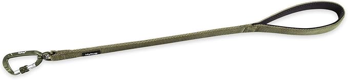 Hyhug Pets 24 Inches Sturdy Short Leash with Comfortable Handle and Lightweight Aviation Aluminium Clip Lead- for Daily Use Walking and Training. (24 Inches, Military Green)