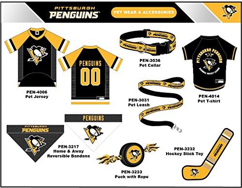 Pets First NHL Pittsburgh Penguins Puck Toy for Dogs & Cats. Play Hockey with Your Pet with This Licensed Dog Tough Toy Reward!