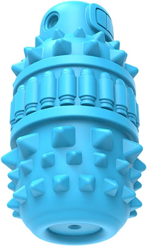 PIFFZEDO Dog Toys for Aggressive Chewers,Interactive Natural Rubber Chew & Squeaky Toy for Large Medium Breed,Dog Toothbrush,Tough & Durable (Azure,Large)