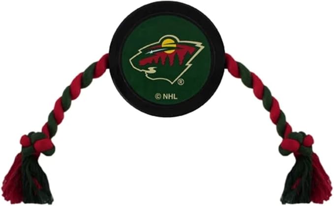 Pets First NHL MINNESOTA WILD PUCK TOY for DOGS & CATS. Play Hockey with your Pet with this Licensed Dog Tough Toy Reward!