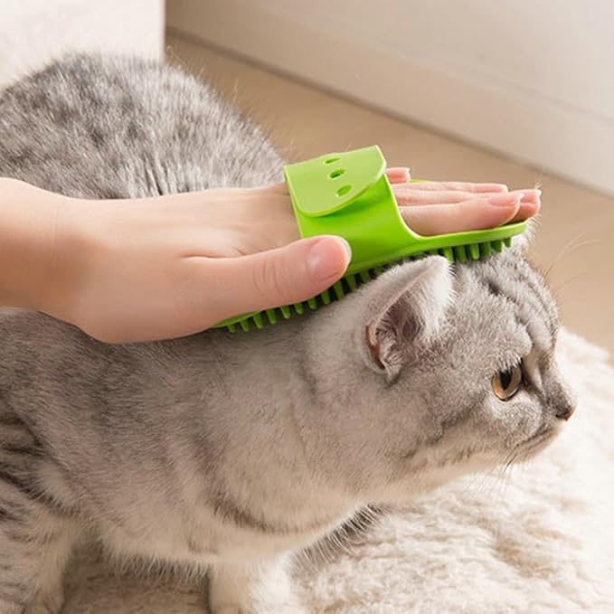 Self Cleaning Slicker Brush, Dog Cat Bunny Pet Grooming Shedding Brush, Easy to Remove Loose Undercoat, Pet Massaging Tool Suitable for Pets with Long or Short Hair (Green)