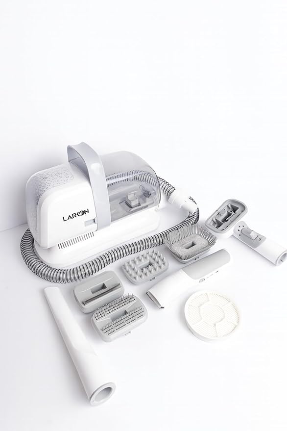 Pet Grooming Vacuum & Nail Grinding Kit – 10Kpa High-Suction Pet Hair Vacuum with 3-Speed Settings & Ultra Low Noise + Nail Grinder | Cats & Dog Grooming Vacuum for Shedding | Large 2L Dustbin