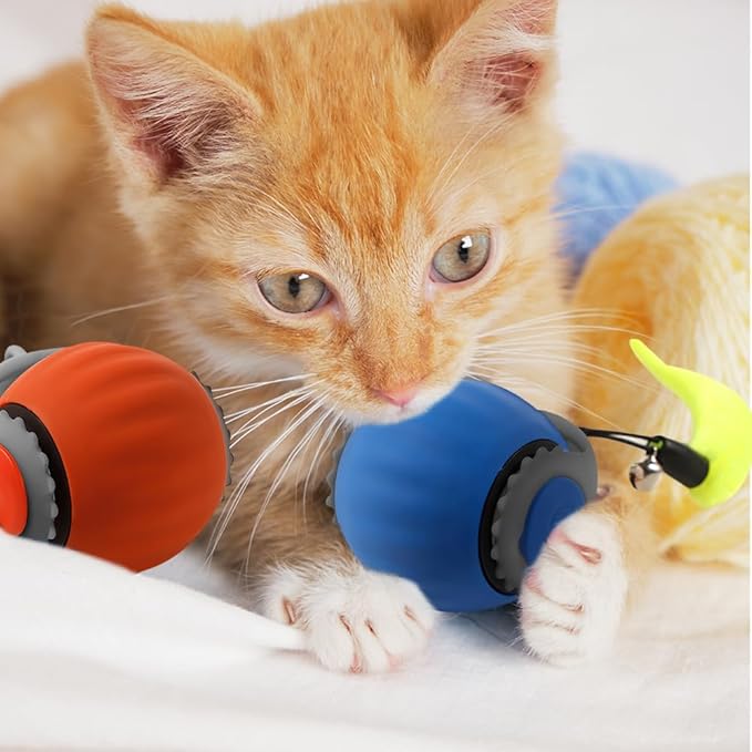 Speedy Tail 3.0 Cat Toy, 2026 New Speedy Tail Interactive Cat Toys for Indoor, Smart Automatic Moving Tail, Cat Toys Ball with Tail Two Speed Adjustment (Blue)