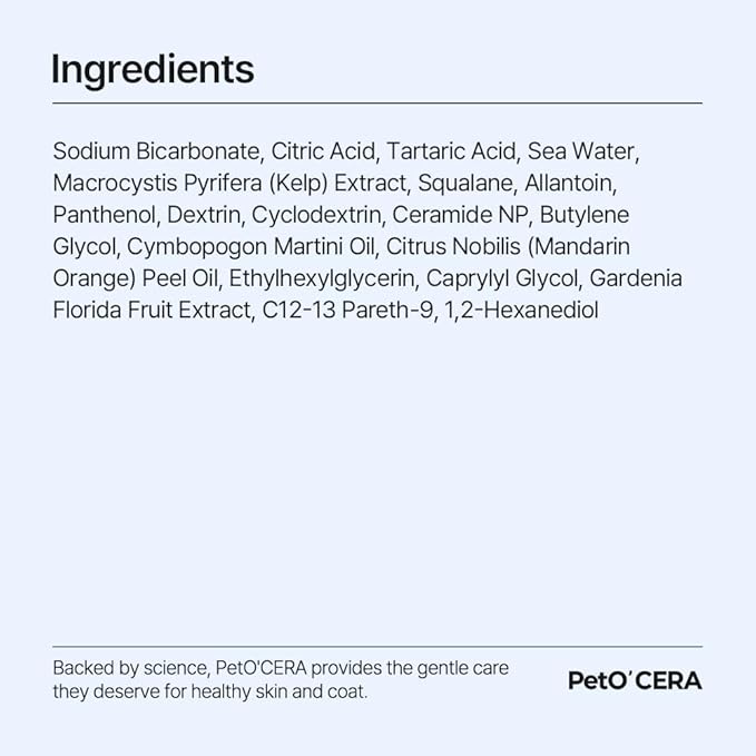 PetO’Cera Blue Marine Bath for Dogs, Deep Sea Water, Soothes Dry, Itchy Skin, Removes Debris, Conditions Coat, Anti-Lick Paw Soak, Hypoallergenic, Tear-Free, No-Rinse Dog Spa, Dog Grooming, 3.3 lbs