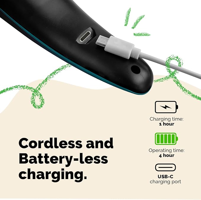 LUCKY TAIL Pet Nail Grinder for Dogs and Cats - Super Quiet and Low Vibration Electric Dog Nail Grinder with 2 LED Lights - USB Rechargeable and Cordless - 2 Speeds - Small to Large Pets - Teal