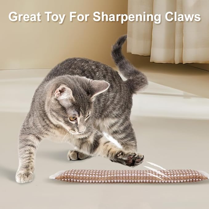 PAZ'S GIFT Cat Toy Stuffed with Plenty of Organic Catnip. Indoor Kittens Love Scratching and Kicking This Toy. Made of Soft sisal Material, its Interactive chew Design Keeps Bored Cats Entertained.