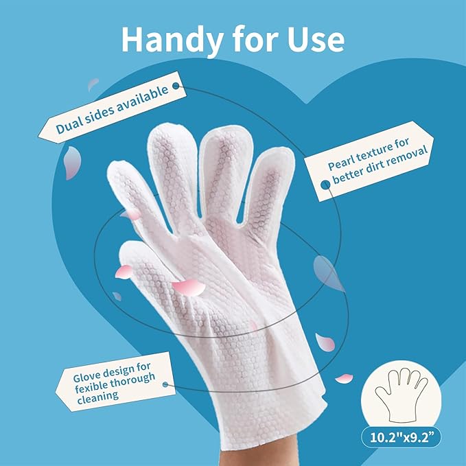 Hypoallergenic Pet Grooming Wipes for Dogs & Cats - Coconut Oil Cleaning & Deodorizing Bathing Wipes with Hydrating Formula for All Body Parts,Dog Cleaning Wipes Remove Odor (1 Pack)