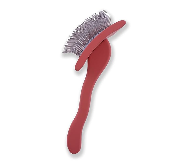 Big slicker brush for large dogs - Dog Brush for Shedding & Long Hair Cats Tool: Thick Coat Daily Care Painless Mat Remover Trusted by Pet Owners" (red)