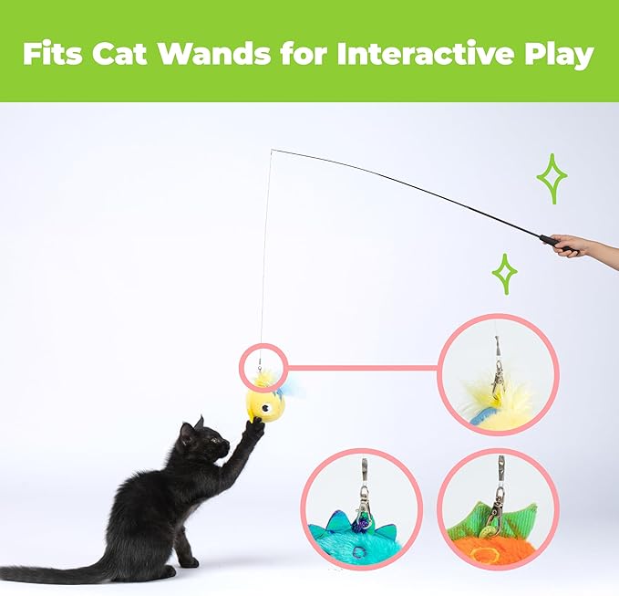Catify by Best Pet Supplies Interactive Cat Toys – Plush, Motion-Activated & Squeaking Toys with Premium North American Catnip for Indoor Cats & Kittens - Fluffy Fish Set