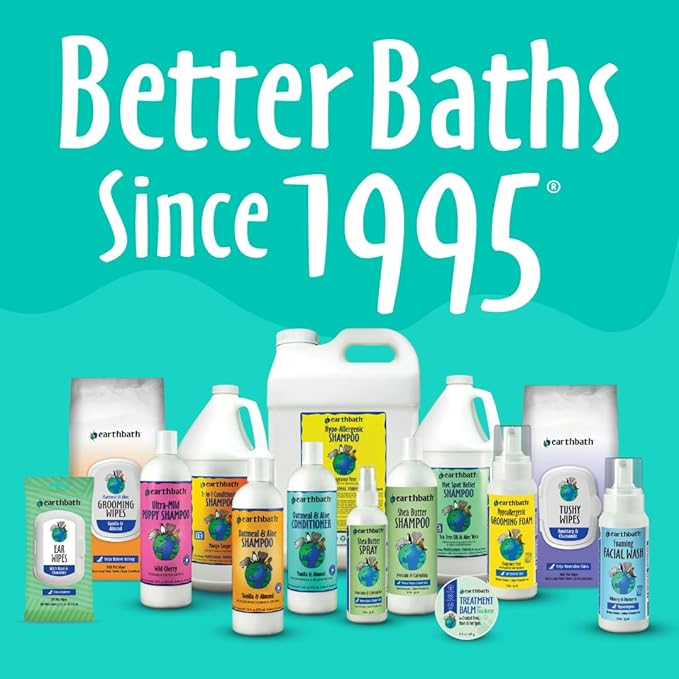 earthbath, Oatmeal & Aloe Conditioner - Dog Conditioner for Allergies & Itching, Dry Skin, Helps Relieve Itching, Made in USA, Cruelty Free Pet Conditioners, Fragrance Free Dog Wash - 16 Oz (1 Pack)