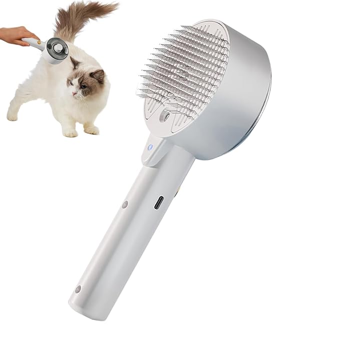 Pet Spray Brush | Anti-Static Grooming Mist Comb | with Release Button Rechargeable Dog Brush,Grooming Tool for Kittens Puppies Massage Shedding