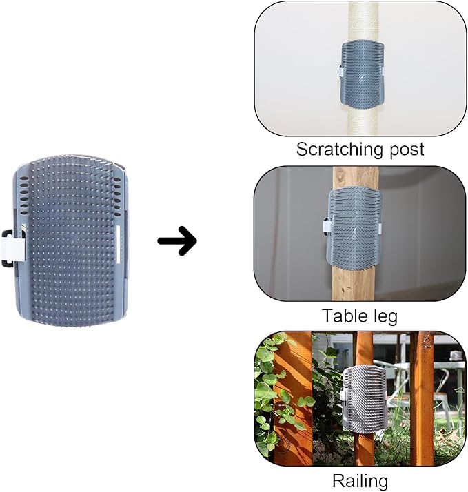 PEEKAB 32" Tall Cat Scratching Post Sisal Scratch Posts with Hanging Ball and Self-Massage Brush Vertical Scratcher for Indoor Cats and Kittens Light-Gray 32inches