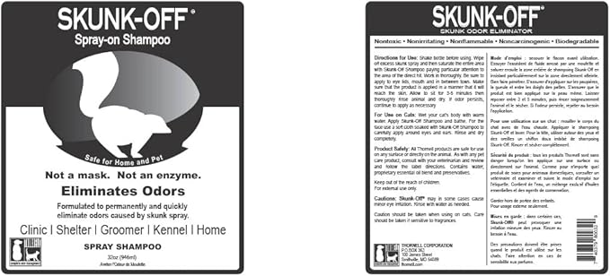 Odorcide Skunk-Off Shampoo Spray, 32 Ounce