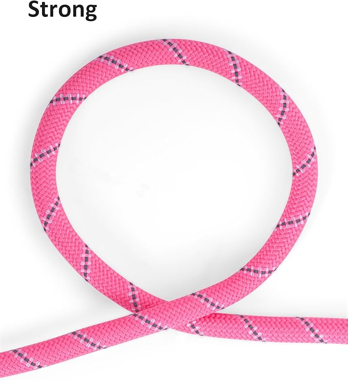 100FT Extra Long Dog Leash for Dog Training, Heavy Duty Dog Lead for Large Medium Small Dogs Outside Walking, Playing, Camping, or Yard, Pink