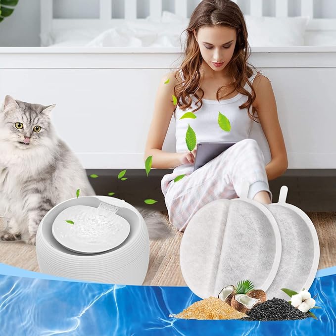 12 Pack Cat Water Fountain Filter Replacement for Lite & Premium 84oz 2.5L Drinking Automatic Pet Fountain, Dog Fountain Filters Fit Lite Pet Water Drinking Fountains