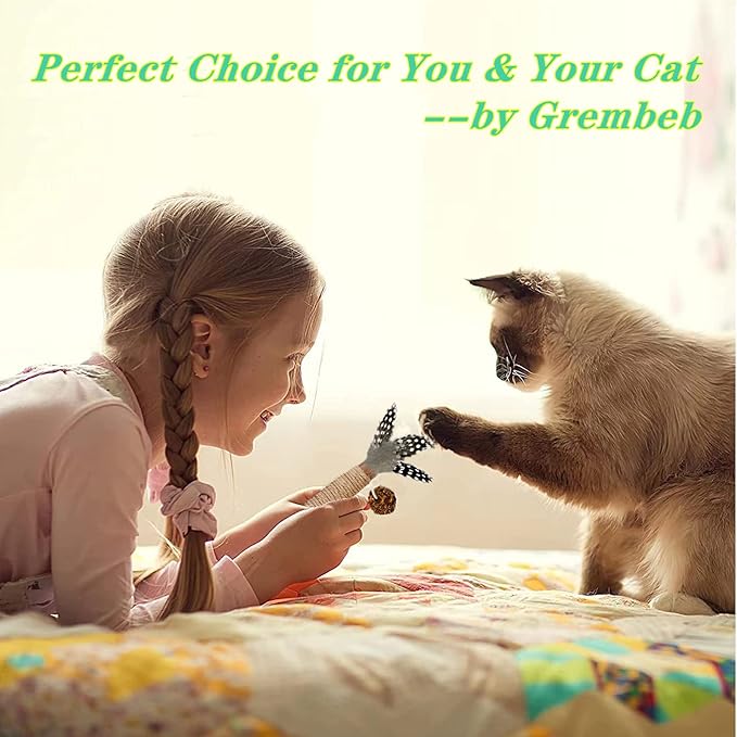 Cat Toys, 7 Pack Silvervine Cat Feather Toy Kitten Chew Stick Catnip Treat for Cleaning Teeth Indoor Kitty Teaser Wand Molar Snack for Interactive Pet Rabbit Bunny Hamster