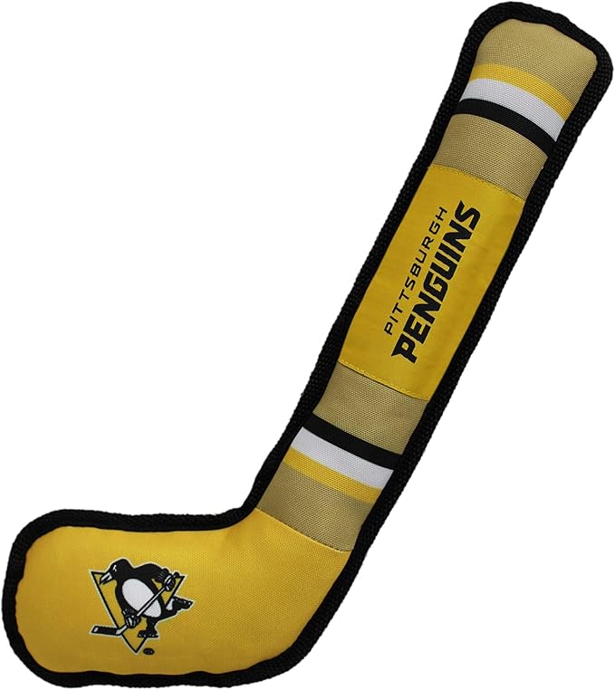 Pets First NHL Pittsburgh Penguins Stick Toy for Dogs & Cats. Play Hockey with Your Pet with This Licensed Dog Tough Toy Reward! 16 inches long