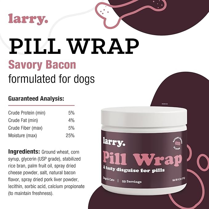Bacon Pill Wrap for Dogs - Pet Pill Paste - Hide Dog Medication Pockets - Dog Treats for Medicine Hide Pill - 59 Servings - 4.2 oz - Made in USA