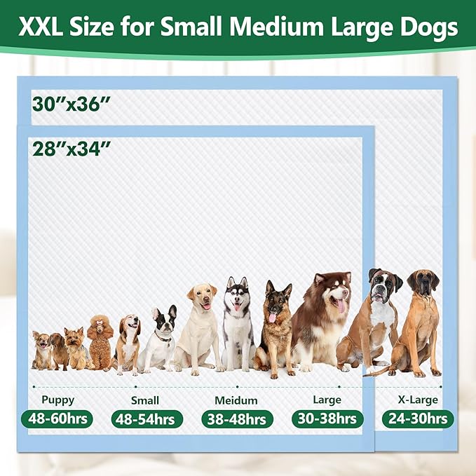 Gimars XXL 30"x36" Thicken 6 Layers Ultra Absorbency Dog Pee Pad Extra Large 3S Quick Dry Leakproof Pee Pads for Dogs, Cats, Rabbits Pets
