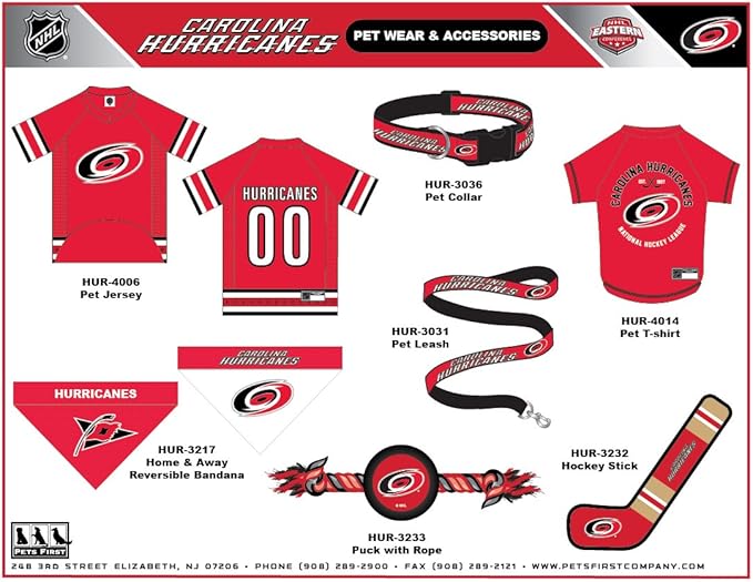 Pets First NHL Carolina Hurricanes Stick Toy for Dogs & Cats. Play Hockey with Your Pet with This Licensed Dog Tough Toy Reward!