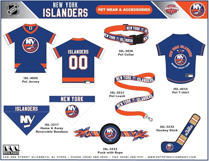 Pets First NHL New York Islanders Stick Toy for Dogs & Cats. Play Hockey with Your Pet with This Licensed Dog Tough Toy Reward!
