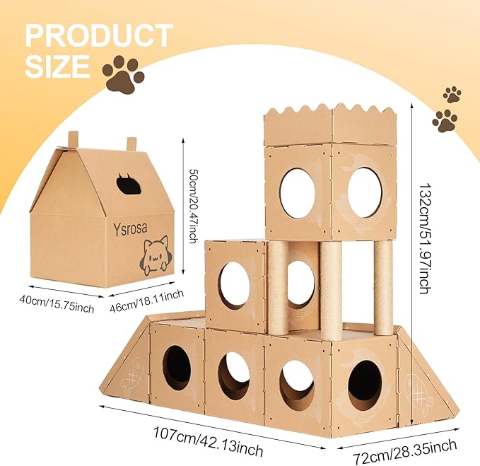 cat House &House Scratching Board Climbing Post/cat Tree Corrugated Cardboard Playhouse