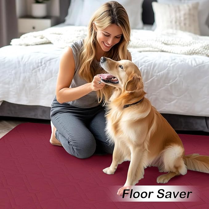 hyha Waterproof Dog Bed Blanket, Soft Pet Blankets, Waterproof Couch Cover for Dogs, Reversible Sofa Covers Washable for Furniture (40x80 Inch, Wine Red/Beige)