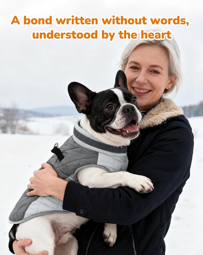 Dog Coat for Medium Dogs, Adjustable Dog Jackets for Cold Weather, Reflective Winter Coat with Built-in Harness, Snowsuit Fits Dogs 14-25 lbs and Up, Size M Black