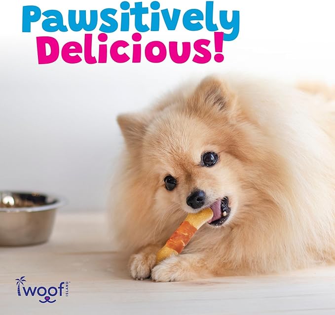 5" Coconut Bones - Premium, All Natural Coconut Dogs Treats - Healthy Puppy Treats & Vitamin Rich Rawhide Free Pet Chews - (with Real Chicken - 2 Pack)