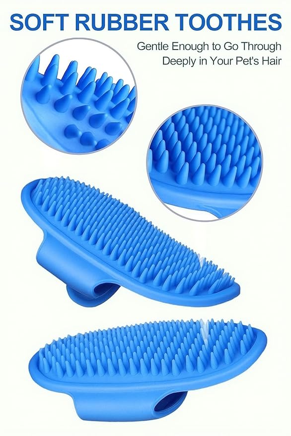 Self Cleaning Slicker Brush, Dog Cat Bunny Pet Grooming Shedding Brush, Easy to Remove Loose Undercoat, Pet Massaging Tool Suitable for Pets with Long or Short Hair (Blue)