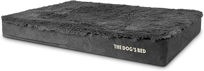 The Dog’s Bed Orthopedic Memory Foam Dog Bed, XXL Grey Fur, Pain Relief for Arthritis, Hip & Elbow Dysplasia, Post Surgery, Lameness Supportive, Calming, Waterproof Washable Cover, Veterinary Approved
