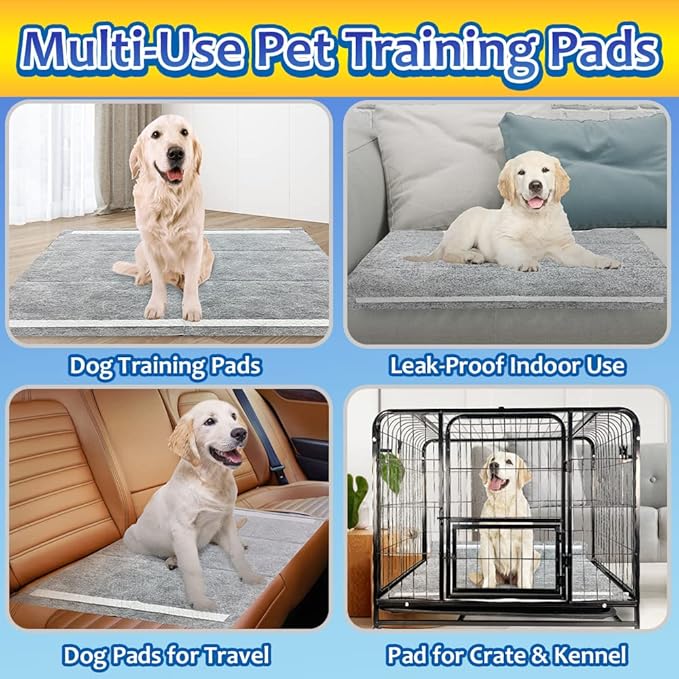 60 Count Charcoal Pee Pads for Dogs, 28"x34" Activated Charcoal Dog Pee Pads, Odorless Potty Pads, XL Disposable Puppy Pads Pet Training Pads