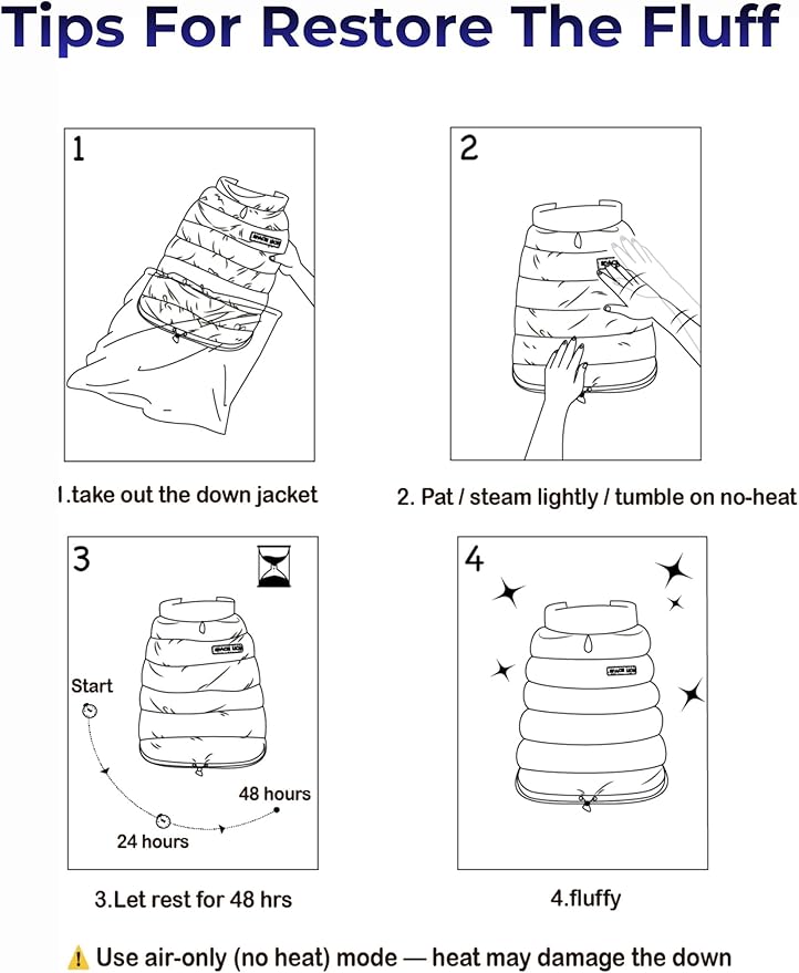 SPACE LION Dog Puffer Jacket, Down Winter Coat, Durable Outdoor Coat for Cold and Windy Conditions, Lightweight & Adjustable Fit Coats for Small Dogs, (Pink, Size10/S)