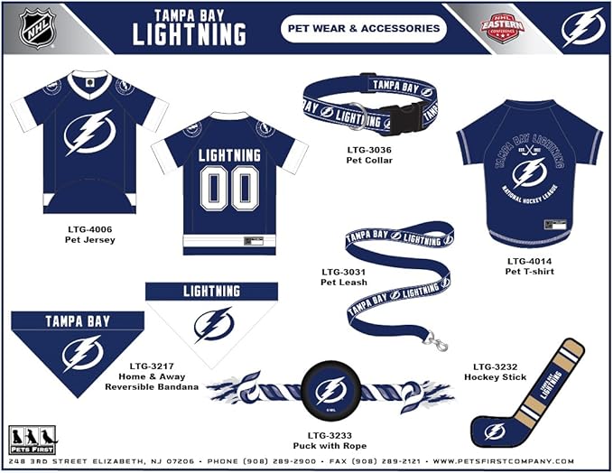 Pets First NHL Tampa Bay Lightning Stick Toy for Dogs & Cats. Play Hockey with Your Pet with This Licensed Dog Tough Toy Reward!