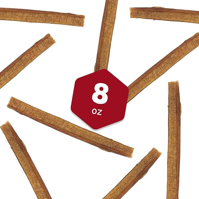 Best Bully Sticks 6 Inch Bully Sticks - 8 oz (Pack of 1) - Natural Grass-Fed, Grain and Rawhide Free, Great for Medium or Large Pets