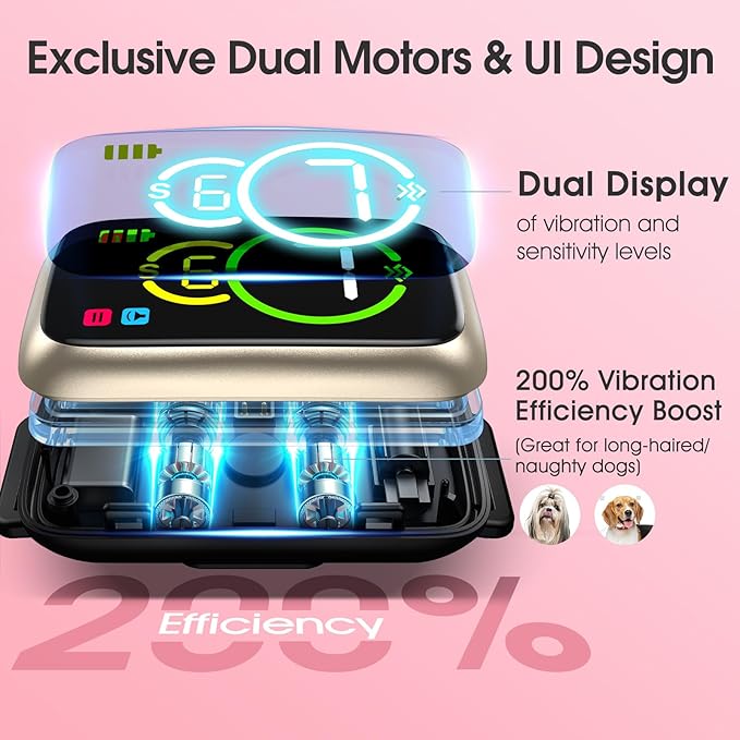 1S Stop Barking Smart Dog Bark Collar, Humane Anti Barking Device with Beep & Vibration, 7 Adjustable Sensitivity, Ultra-Light Bark Collar for Small Medium Large Dogs IP67 Waterproof Indoor Outdoor