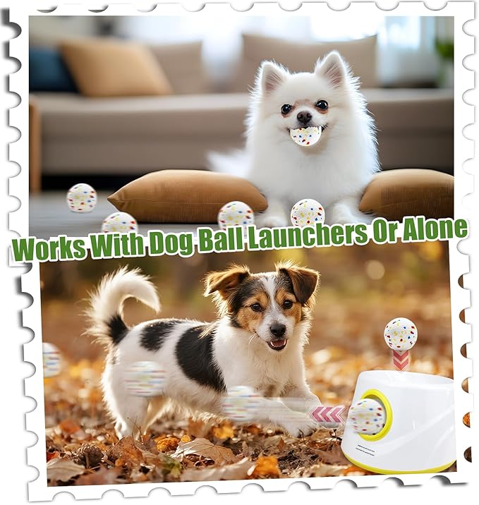 Magicorange 6 Pack Dog Toy Balls 2.2 Inch, ETPU Dogs Balls for Automatic Dog Ball Launcher (White)