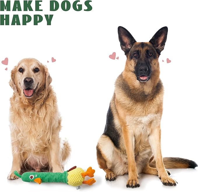 Nocciola 2 in 1 Duck Dog Toy with a Large Rubber Squeaker - Durable Stuffed Squeaky Crinkle Chew Toys for Aggressive Chewers, Medium and Large Breeds, Dog Christmas Stocking Stuffer