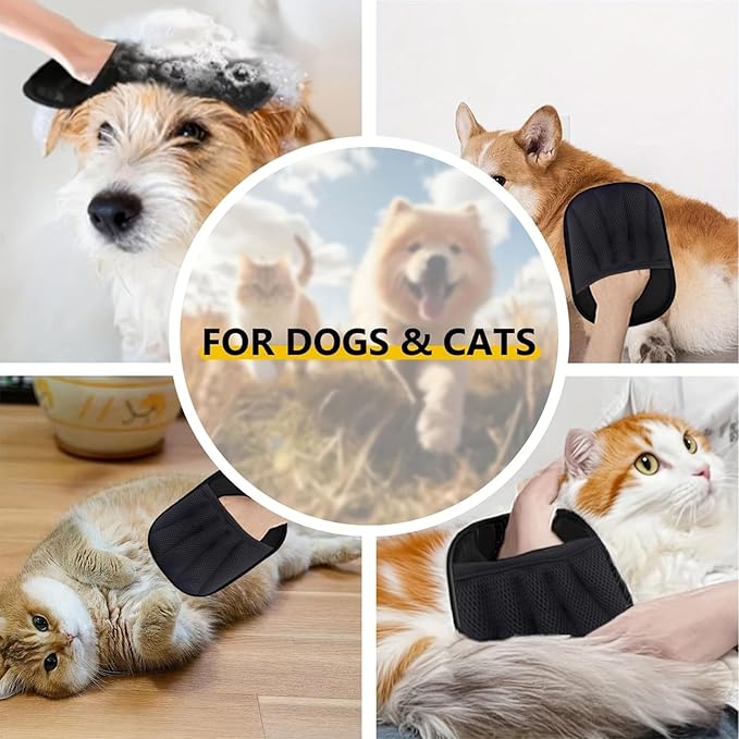 Pet Hair Removal Glove for Cats & Dogs, 2025 New Electrostatic Gloves Pet Hair, Efficient Grooming Gloves for Pet Hair, Reusable Cat & Dog Hair Remover for Couch, Furniture, Carpet, Curtain
