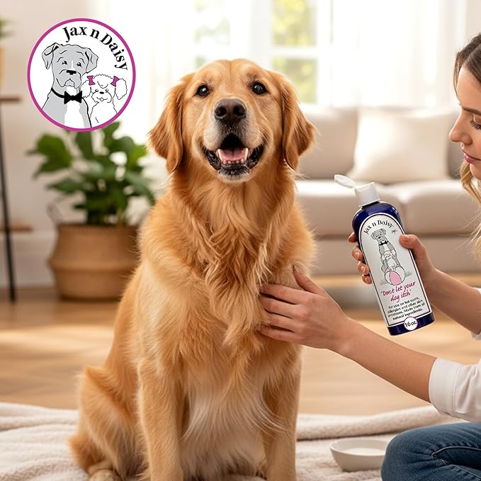 Jax N Daisy Don’t Let Your Dog Itch Lotion, 16 oz – Itch Relief for Dogs, Anti-Itch Skin Soother & Grooming Care