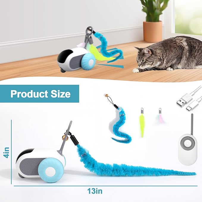 BABORUI 3.0 Upgraded Interactive Cat Toy with 2-Speed Remote Control, Automatic Toys for Indoor Cats