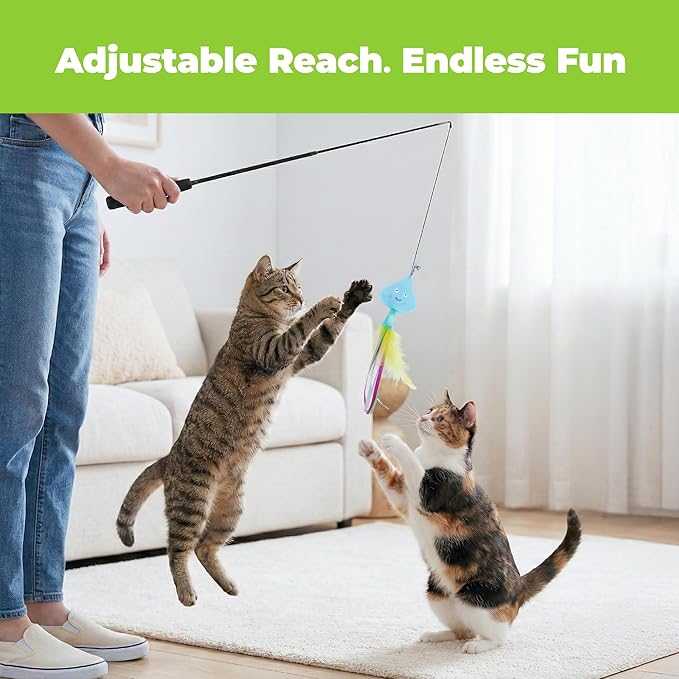 Catify by Best Pet Supplies Interactive Cat Toys – Plush, Motion-Activated & Squeaking Toys with Premium North American Catnip for Indoor Cats & Kittens - Meow Chase Playset