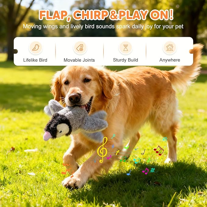 Interactive Chirping Bird Cat Toy,2025 New Flying Bird Cat Toy Flapping Bird Toy,Simulation Chirping Bird Toys Interactive Cat Toys for Bored Indoor Adult Cats (Blue/1PCS)