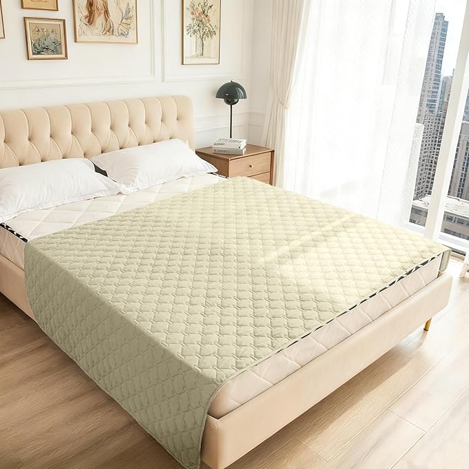 gogobunny 100% Double-Sided Waterproof Dog Bed Cover Pet Blanket Sofa Couch Furniture Protector for Puppy Large Dog Cat, Reversible (82x82 Inch (Pack of 1), Dark Cream/Light Cream)