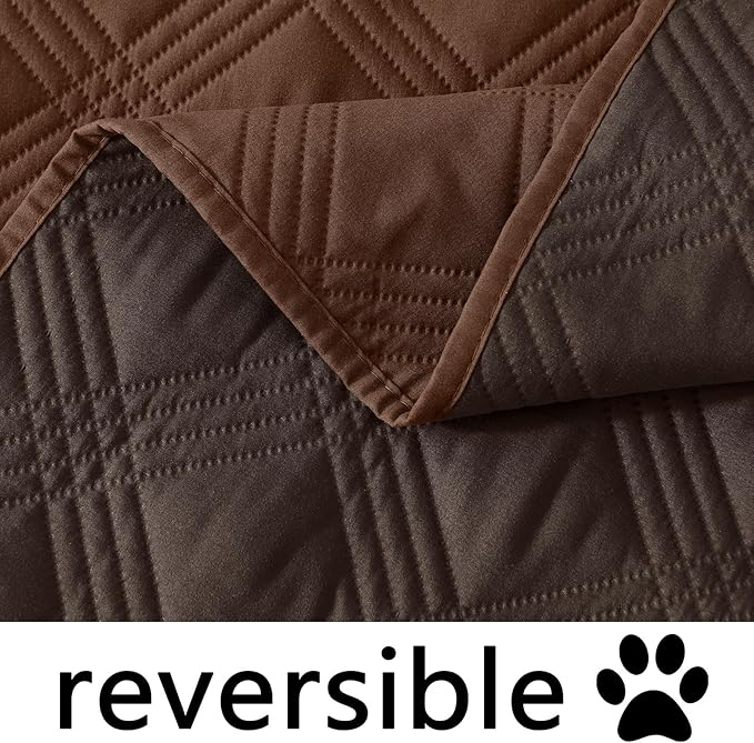 hyha Waterproof Dog Blanket, Reversible Pet Bed Blanket, Soft Sofa Couch Cover for Dogs Washable, Waterproof Pet Couch Covers for Sofa Puppy Cats Furniture Protector(40"x70", Brown/Chocolate)