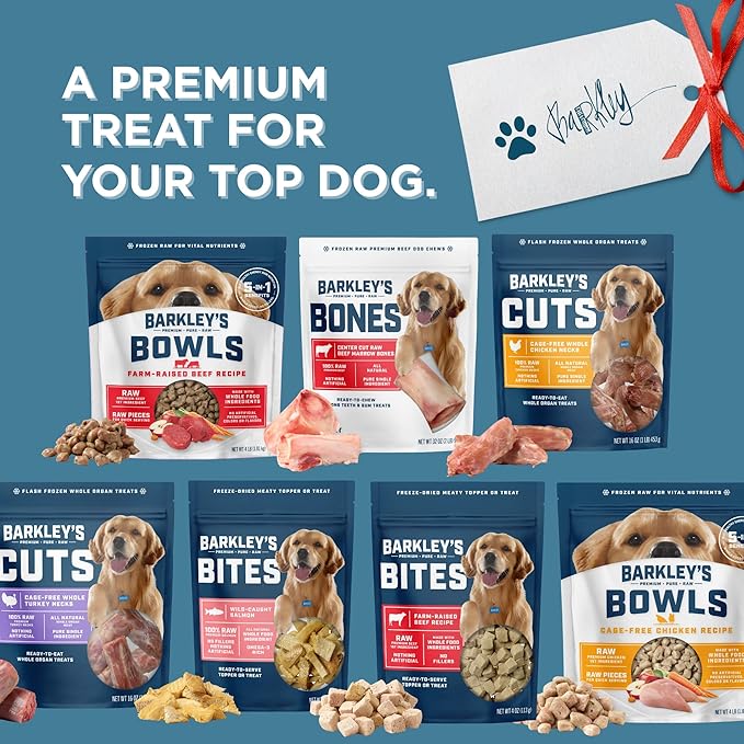 Barkley’s Bowls, Frozen Raw Chicken Dog Food, Fresh Whole Food Ingredients with Cage-Free Chicken, Grain Free, High Protein for Balanced Nutrition, Frozen Meals with Human Grade Ingredients, 4 lb Bag