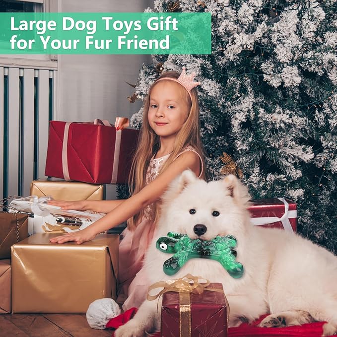 Heavy Duty Nylon Dog Bone Chew Toys - Real Bacon Flavor, Long-Lasting for Aggressive Chewers & Large Breeds