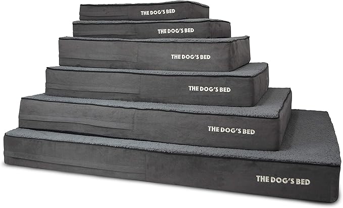 The Dog’s Bed Orthopedic Memory Foam Dog Bed, XXL Grey Plush, Pain Relief for Arthritis, Hip & Elbow Dysplasia, Post Surgery, Lameness, Supportive Calming Waterproof Washable Cover Veterinary Approved