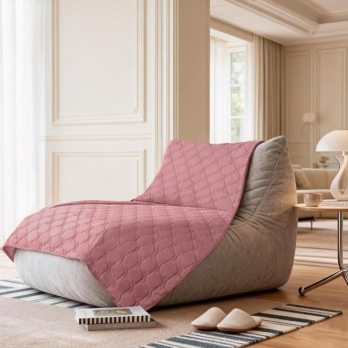 gogobunny 3X Stronger Waterproof Pet Blanket, Scratch Proof Furniture Protector for Dogs Cats, Reversible Cover 68x82 Inch, Dark Pink/Light Pink